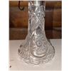 Image 9 : Cut Glass Table Lamp, Lidded Candy Dish, Ashtray, and Stemmed Glassware Group
