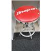 Image 1 : Snap-on Chrome Bar Stool with Red Vinyl Seat, 14" Diameter Top, 30" Tall
