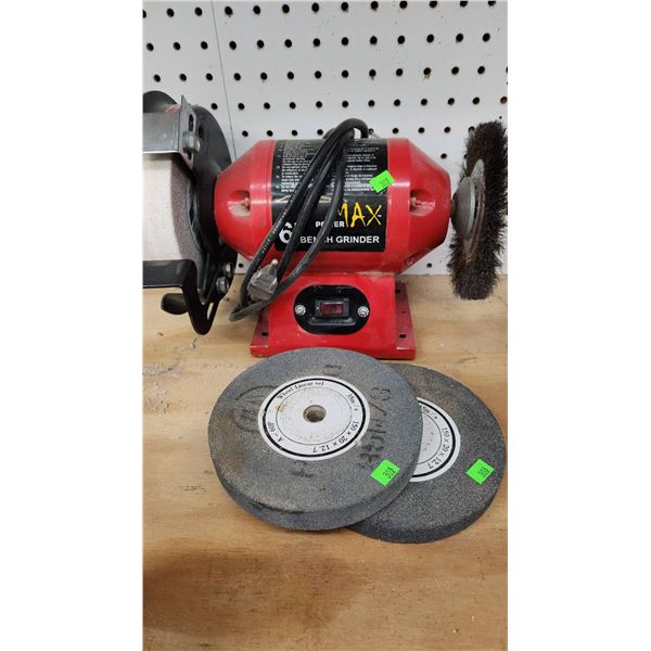 Power Max 6-Inch Bench Grinder with Extra Grinding Wheels