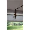 Image 1 : Wood and Metal Pulley Block with Iron Hook and Rope