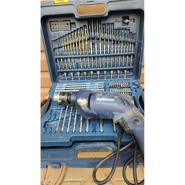 Mastercraft 1/2" Hammer Drill with Drill and Bit Set in Case