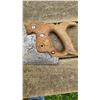 Image 3 : Six Vintage Hand Tools Including Saws, Sickle, Hacksaw, and Pickaxe