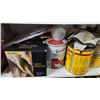 Image 3 : Contents of Cupboard: Paint Cans, Stains, Primers, and Painting Supplies