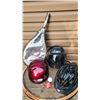 Image 1 : Sports Equipment Lot with Wilson Court Zone Racket, HJC Helmet, and Bell Helmets
