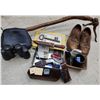 Image 1 : Bushnell 7x35 Binoculars, Carved Walking Stick, Shoes, Pocket Knives and More!