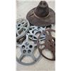 Image 2 : Vintage Metal Film Reels, Felt Hat, Lunchbox, Tools and Insulator