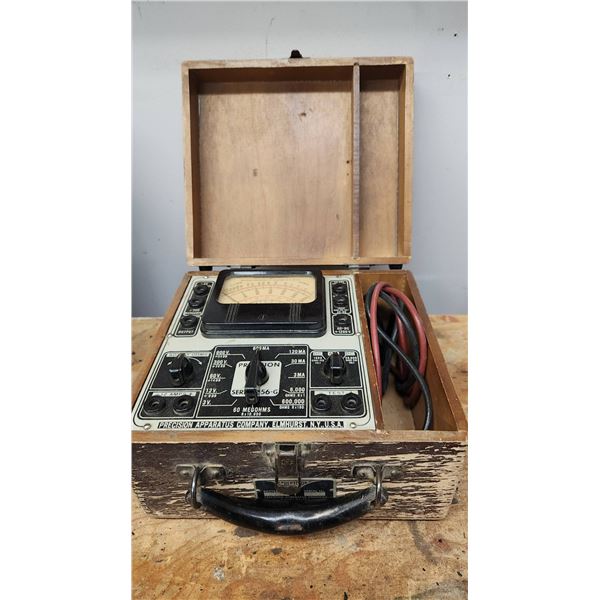 Precision Apparatus Series 56-G Multimeter Tester with Wooden Case
