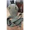 Image 7 : Military Hand Crank Field Telephone, Canteen, and Web Belt