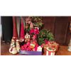 Image 1 : Christmas Holiday Decorations Including Wreath, Snowmen, and Ornaments