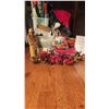 Image 1 : Christmas Wrapping Supplies and Décor Lot with Figurine and Reindeer Scene