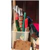 Image 2 : Christmas Wrapping Supplies and Décor Lot with Figurine and Reindeer Scene