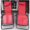 Image 1 : Red Mesh Reclining Patio Lounge Chairs with Steel Frames