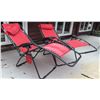 Image 3 : Red Mesh Reclining Patio Lounge Chairs with Steel Frames