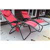 Image 4 : Red Mesh Reclining Patio Lounge Chairs with Steel Frames