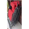 Image 5 : Red Mesh Reclining Patio Lounge Chairs with Steel Frames