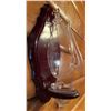 Image 2 : Glass Wall-Mounted Oil Lamp with Wooden Backplate used for Telling Temperature