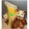 Image 3 : Three Ceramic Figural Planters Including Fish, Bears, and Children