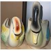 Image 2 : Ceramic Swan Planters with Multicolour Glaze