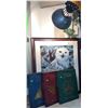 Image 1 : Framed Snowy Owl Print with Three The Legend of Zelda Hardcover Books