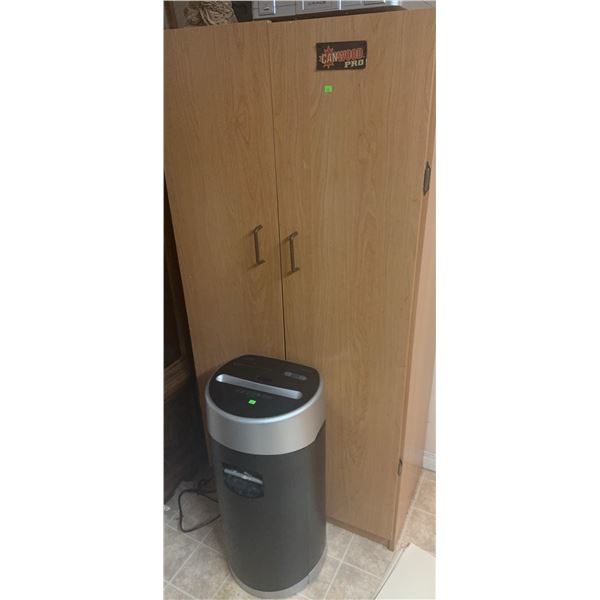 Canwood Pro Two-Door Storage Cabinet and Paper Shredder