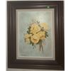 Image 5 : Samsung Television, Sony VHS Player, Wood Entertainment Unit, and G. Wilkinson Floral Oil Painting