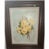 Image 6 : Samsung Television, Sony VHS Player, Wood Entertainment Unit, and G. Wilkinson Floral Oil Painting