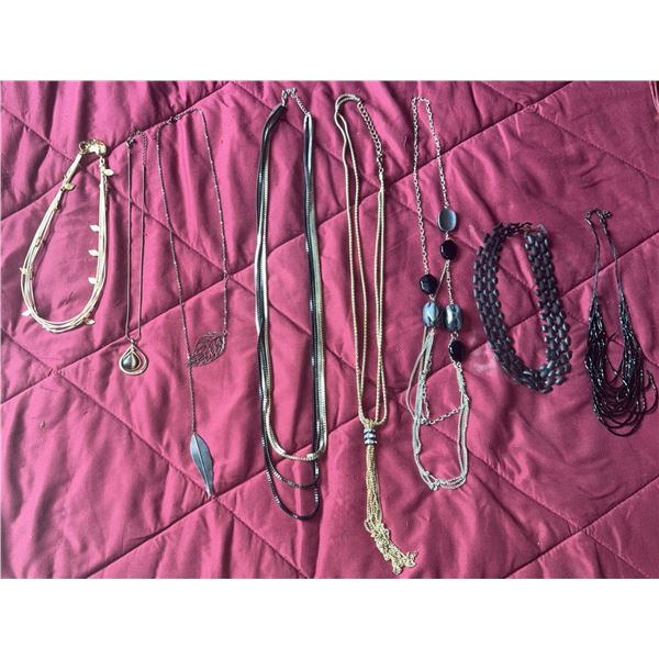 Ten Costume Jewellery Necklaces and Multi-Strand Beaded Collars