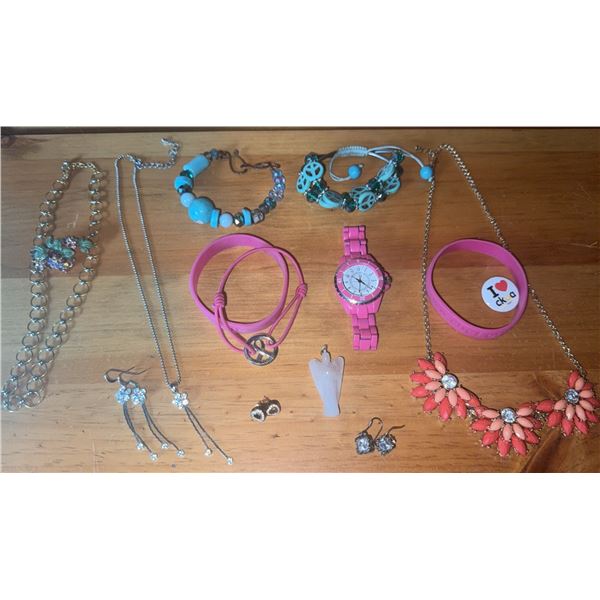 Costume Jewellery Lot Including Necklaces, Bracelets, Earrings, Watch and Pendant