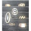 Image 1 : Silver and Gold-Tone Rings, Mixed Designs, Six Pieces