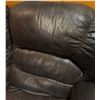 Image 6 : Three-Seat Black Faux Leather Reclining Sofa