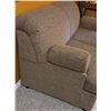 Image 2 : Two-Seat Sofa Bed with Light Brown Fabric Upholstery