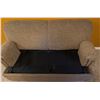 Image 4 : Two-Seat Sofa Bed with Light Brown Fabric Upholstery