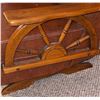 Image 5 : Western-Themed Upholstered Rocking Chair with Wagon Wheel Arms