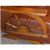 Image 6 : Western-Themed Upholstered Rocking Chair with Wagon Wheel Arms