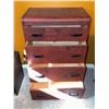 Image 2 : Wooden Four-Drawer Chest with Curved Edges and Black Metal Pulls