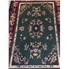 Image 3 : Rectangular Area Rug with Floral Pattern and Green Field