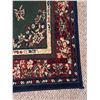 Image 4 : Rectangular Area Rug with Floral Pattern and Green Field