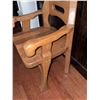 Image 4 : Solid Wood High-Back Armchair with Cutout Backrest