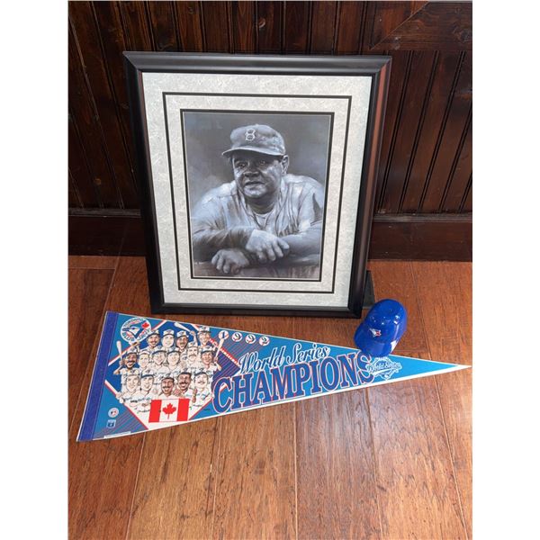 Toronto Blue Jays 1992 World Series Champions Pennant, Mini Helmet, and Framed Baseball Portrait