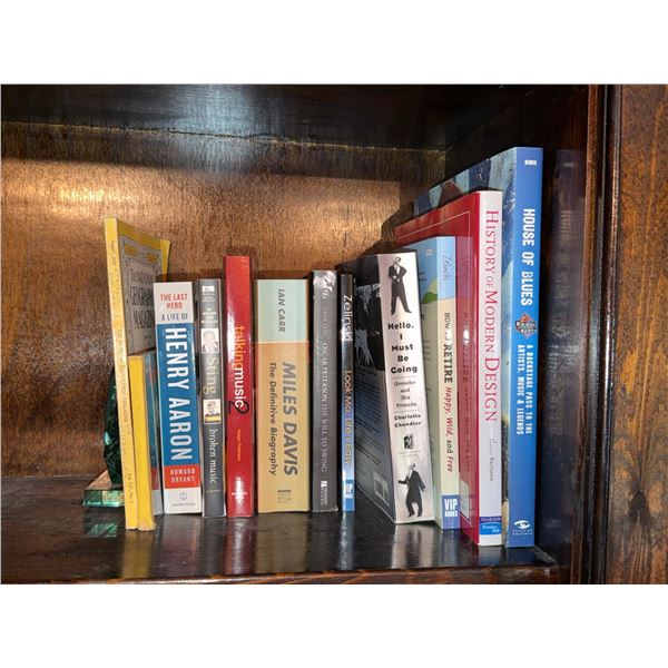 Eleven Music, Biography, and Design Books with Glass Plaque