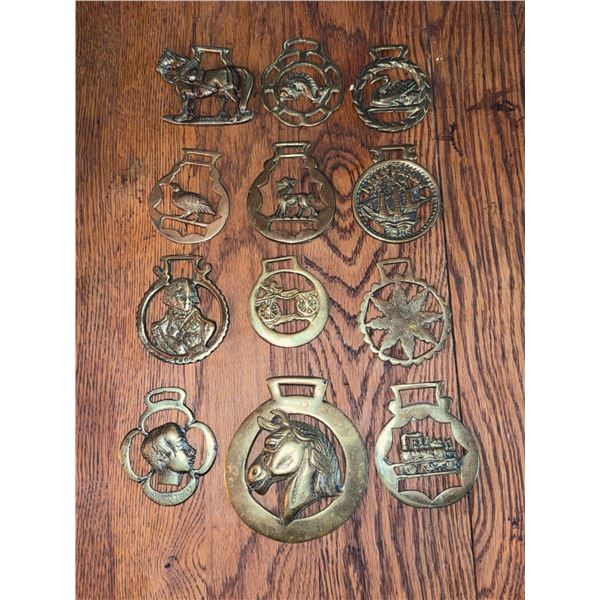Brass Horse Brasses with Animal and Commemorative Motifs