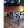 Image 3 : Two Faux Leather Office Chairs, One Fabric Folding Chair, Two Folding Tray Tables
