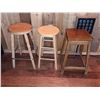 Image 1 : Three Mixed Wood Bar Stools