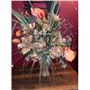 Image 8 : Oak Side Table with Drawer and Lower Shelf with Faux Floral Arrangement