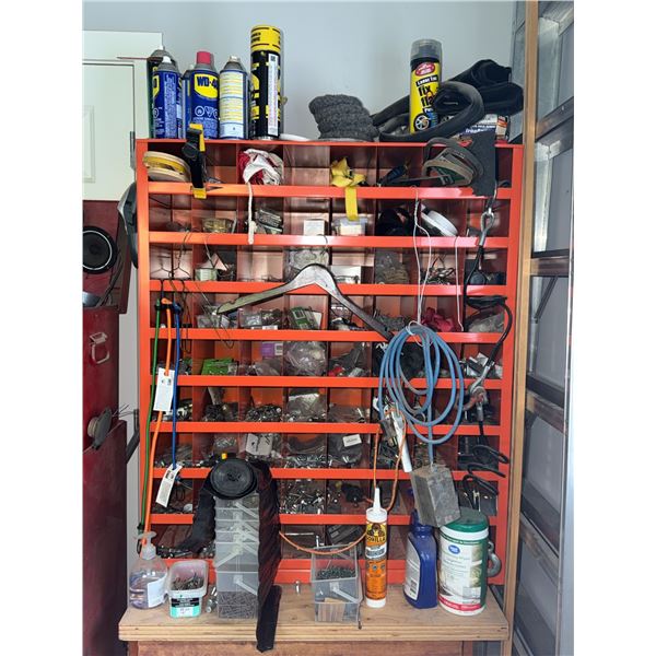 Heavy Duty Metal Hardware Storage Organizer with Fasteners and Tools