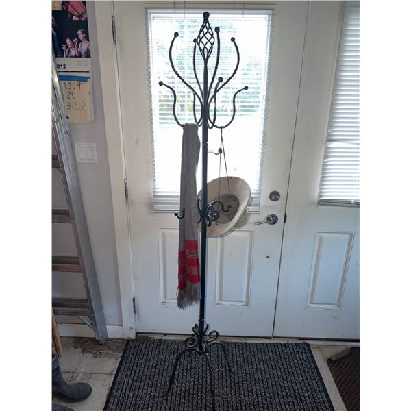 Wrought Iron Standing Coat Rack