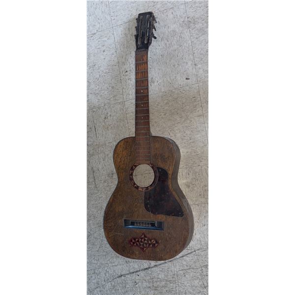 Decorative Wooden Guitar Body with Inlaid Design