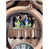 Image 3 : Carved Wood Cuckoo Clock with Animal Motifs and Rotating Figurines