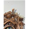 Image 4 : Carved Wood Cuckoo Clock with Animal Motifs and Rotating Figurines