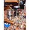 Image 7 : Barware Lot with Shot Glasses, Coasters, Ice Bucket, Cocktail Shaker, and Bar Accessories